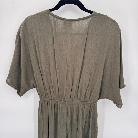 Knox Rose Dress Womens Small Green Rayon Blend Pink Embroidered Floral Tie Waist - Picture 6 of 8